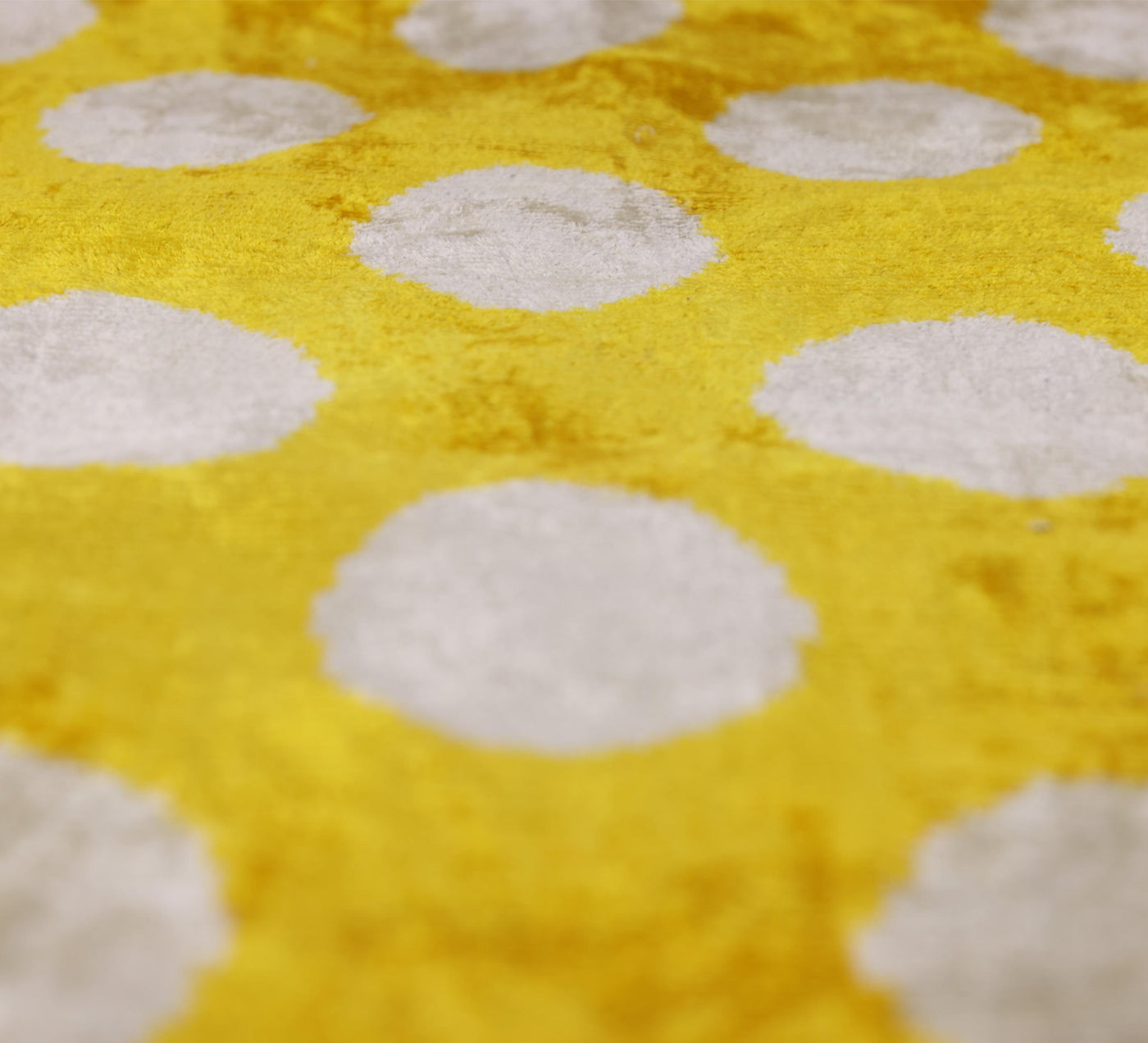 Luxury Silk Velvet Pillow 16x24 – Handmade Yellow Polka Dot Lumbar Cushion