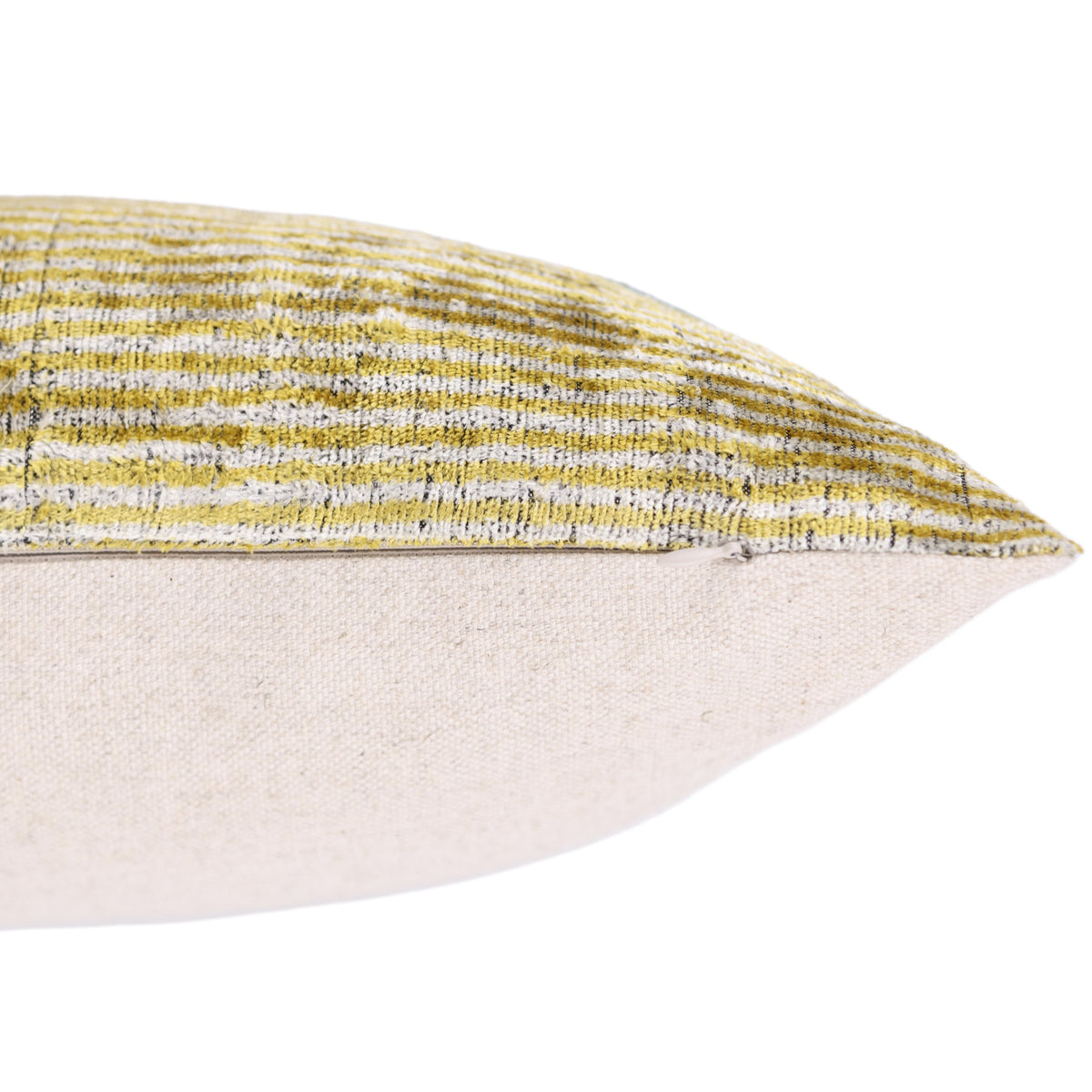 Luxury Silk Velvet Pillow 16x24 – Handmade Modern Geometric Lumbar Cushion in Yellow & Green