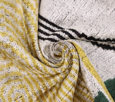 Luxury Silk Velvet Pillow 16x24 – Handmade Modern Geometric Lumbar Cushion in Yellow & Green