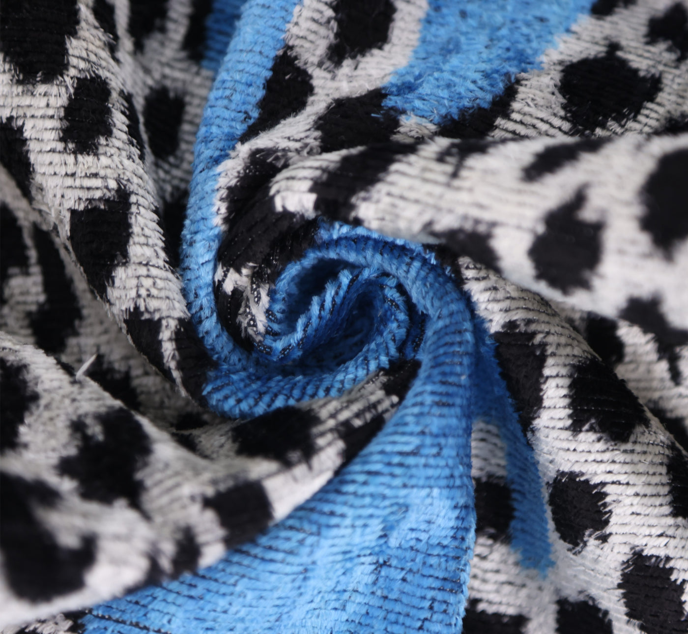 Luxury Blue Leopard Velvet Pillow 16x24 – Handmade Silk Lumbar Cushion with Bold Animal Print