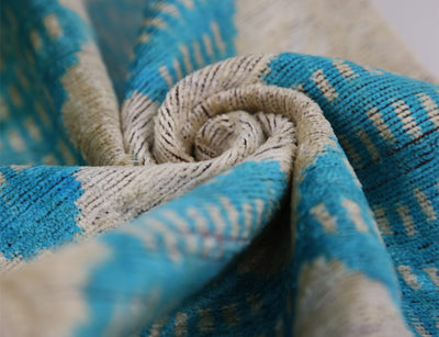 Handmade 16x24 Turquoise Silk Velvet Throw Pillow – Luxury Geometric Lumbar Cushion