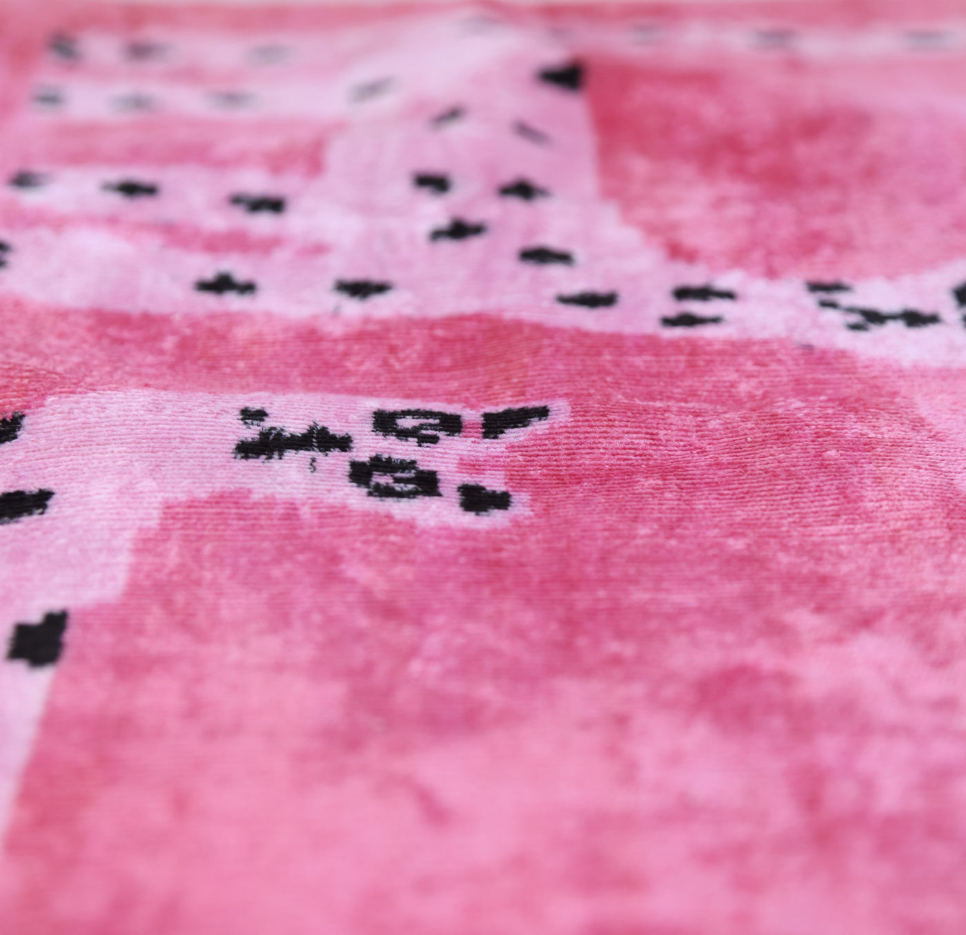 Handmade Pink Velvet Lumbar Pillow 16x24 – Designer Leopard Motif Luxury Cushion