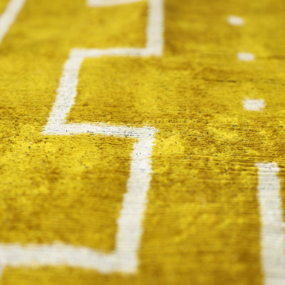 Handmade Mustard Yellow Velvet Lumbar Pillow 16x24 – Modern Geometric Designer Cushion