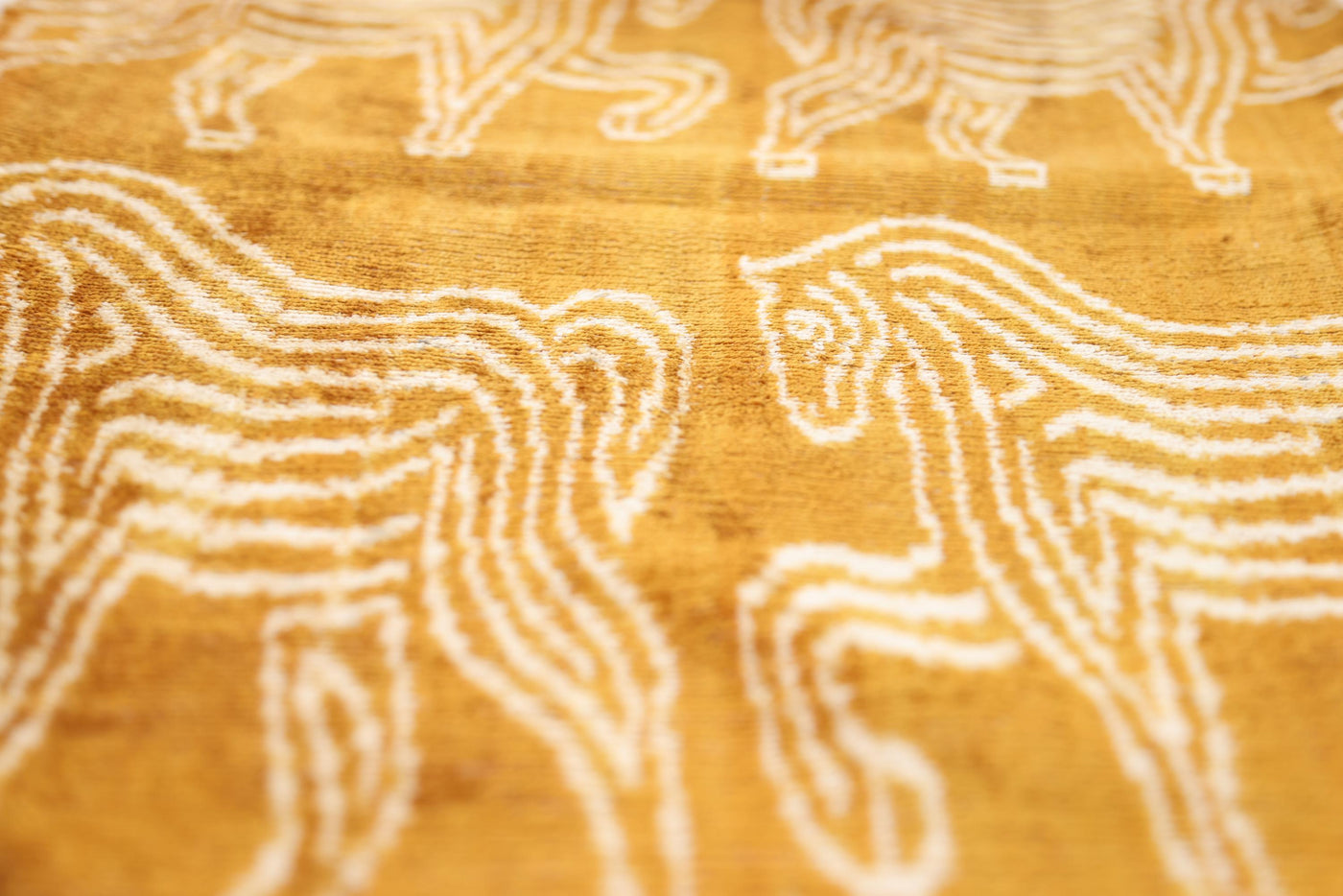 Luxury Golden Yellow Ikat Silk Velvet Throw Pillow 16x24 – Handmade Lumbar