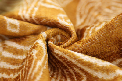 Luxury Golden Yellow Ikat Silk Velvet Throw Pillow 16x24 – Handmade Lumbar