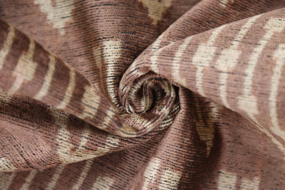 Luxury Silk Velvet Ikat Throw Pillow 16x24 – Taupe & Blush Handmade