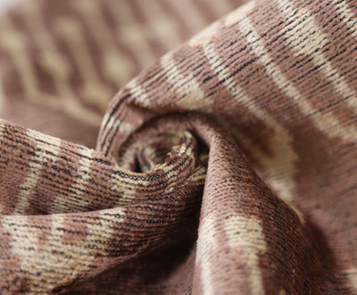 Luxury Silk Velvet Ikat Throw Pillow 16x24 – Taupe & Blush Handmade