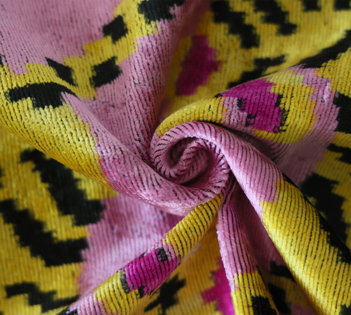Pink Tiger Silk Velvet Lumbar Pillow – 16x24