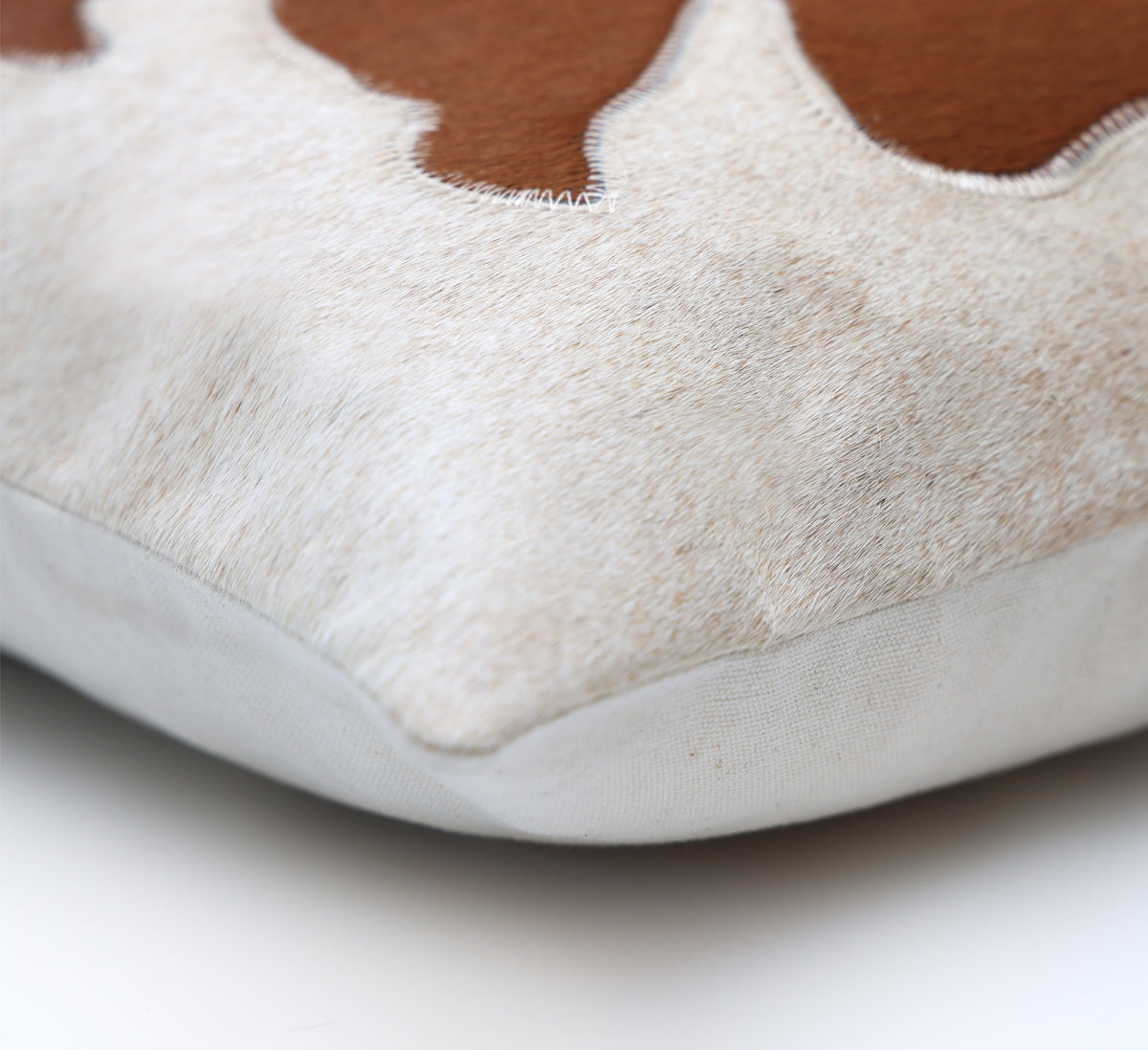 Luxury Genuine Cowhide Bear Throw Pillow 16x24 | Handmade Hair-on-Hide Leather Designer Lumbar Cushion