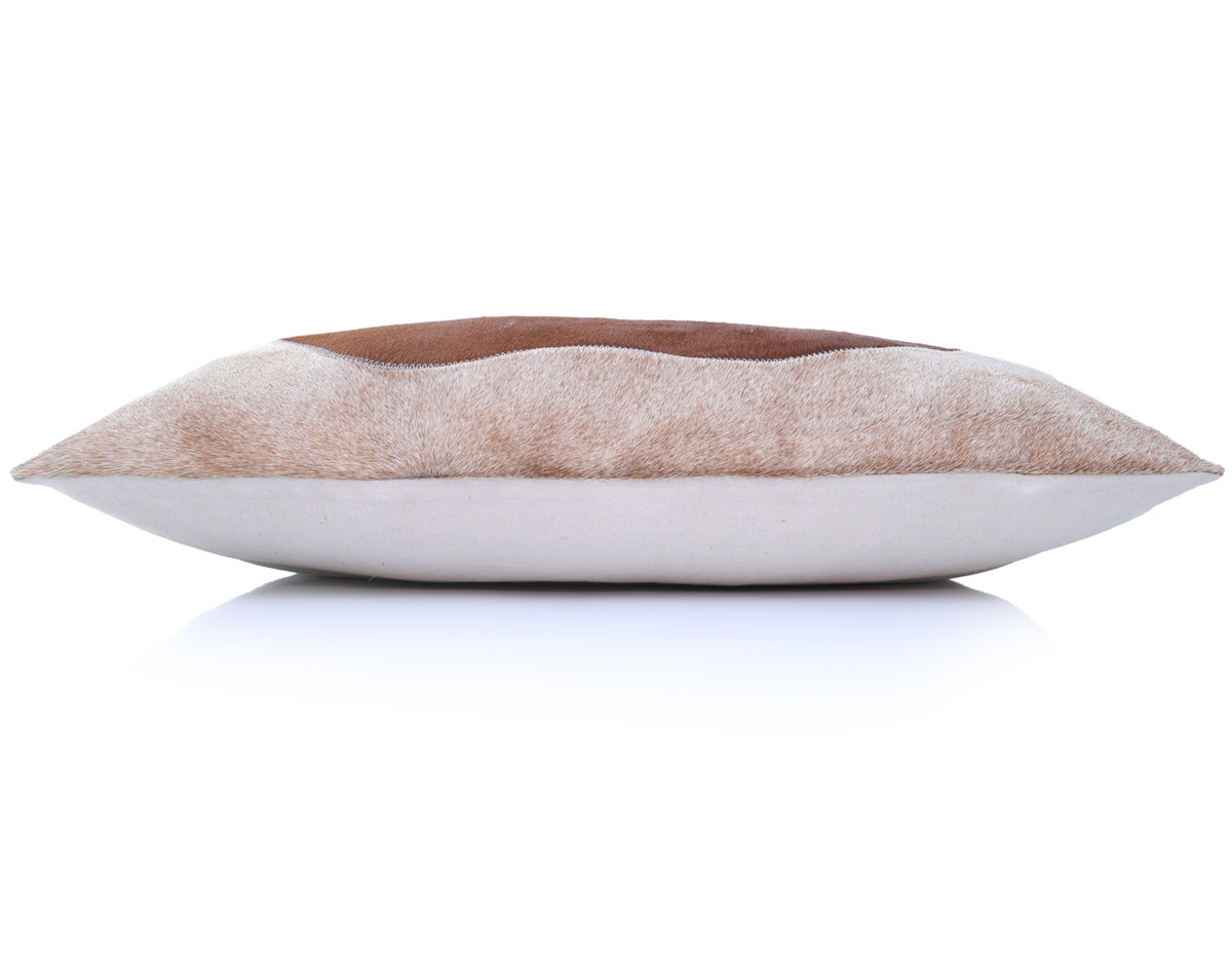 Luxury Genuine Cowhide Bear Throw Pillow 16x24 | Handmade Hair-on-Hide Leather Designer Lumbar Cushion