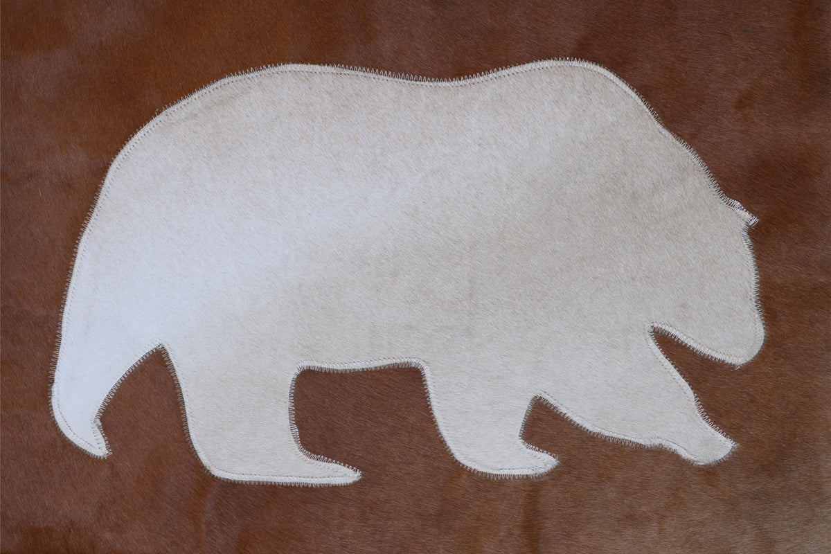 Luxury Genuine Cowhide Polar Bear Throw Pillow 16x24 | Handmade Hair-on-Hide Leather Designer Lumbar Cushion