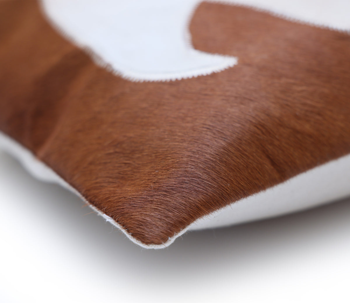 Luxury Genuine Cowhide Polar Bear Throw Pillow 16x24 | Handmade Hair-on-Hide Leather Designer Lumbar Cushion