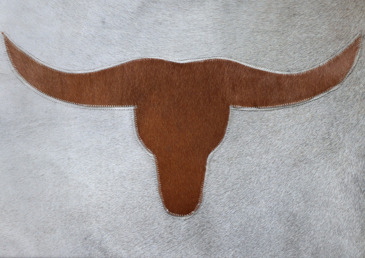 Luxury Longhorn Cowhide Leather Throw Pillow 16x24 | Handmade Western Designer Lumbar Cushion