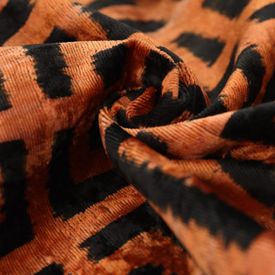 Burnt Orange Black Geometric Silk Velvet Pillow – 20x20 Handmade Luxury Cushion