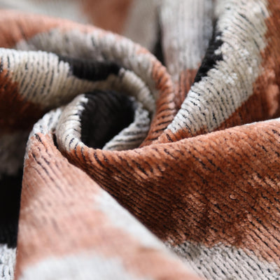 Copper Gold Black Dot Silk Velvet Lumbar Pillow – 16x24 Handmade Modern Cushion