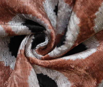 Copper Gold Black Dot Silk Velvet Lumbar Pillow – 16x24 Handmade Modern Cushion