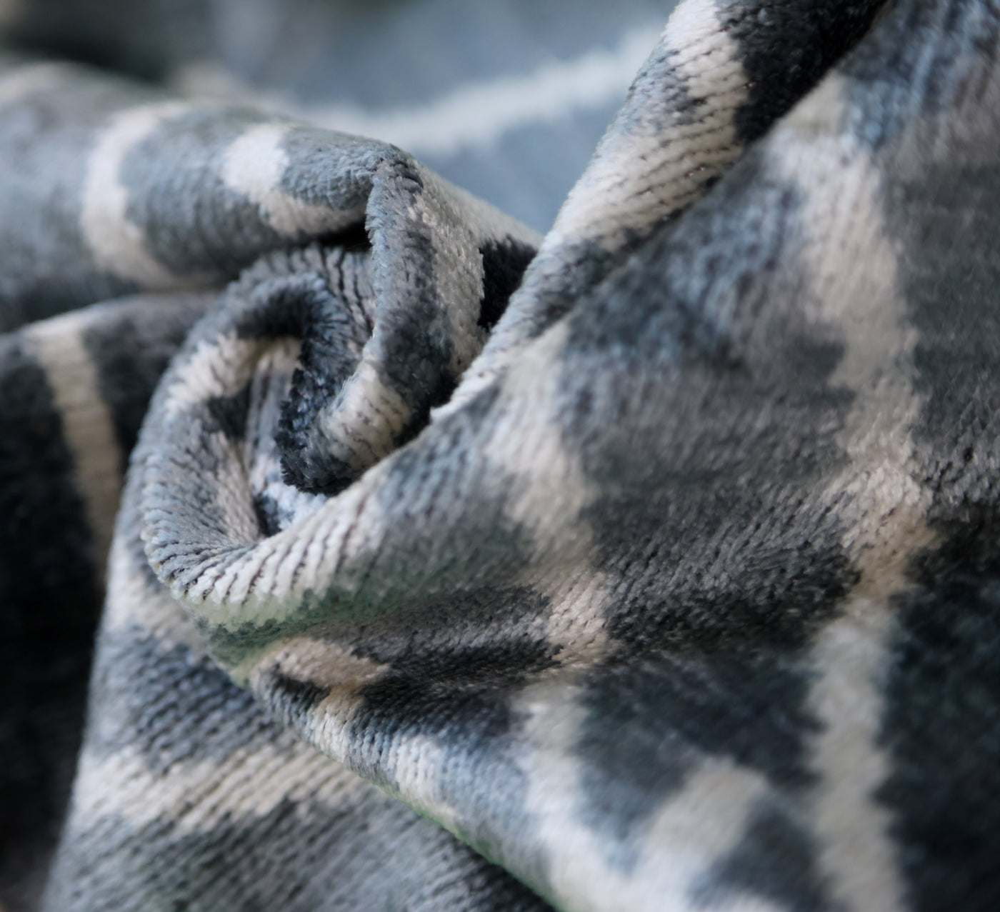 Gray & White Silk Velvet Ikat Lumbar Pillow 16x24 – Handmade