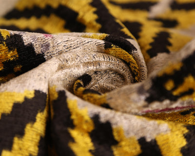 Golden Tiger Silk Velvet Lumbar Pillow – 16x24 Handmade Designer Cushion