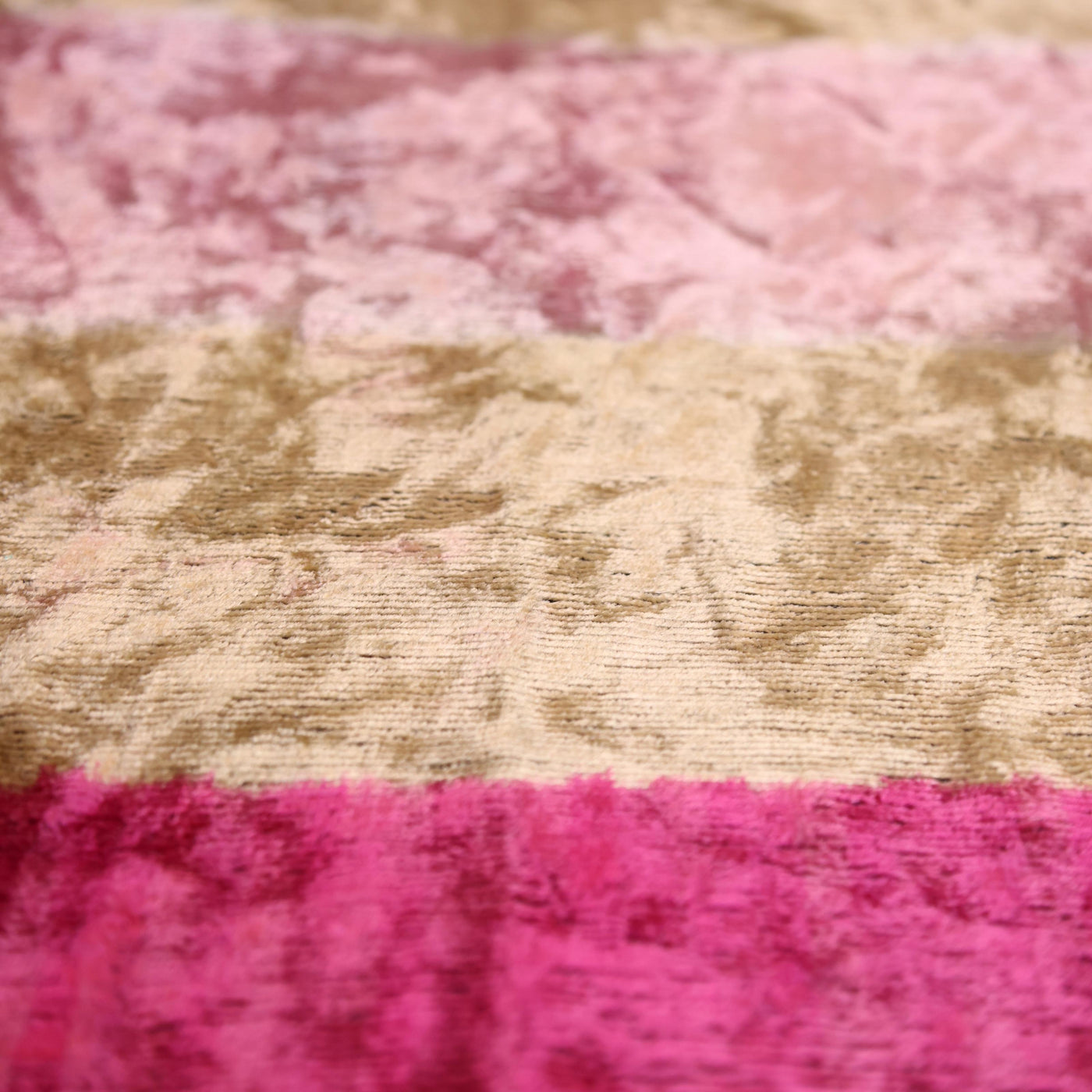 Pink Gold Striped Silk Velvet Lumbar Pillow – 16x24 Handmade Luxury Cushion