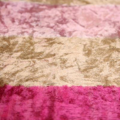 Pink Gold Striped Silk Velvet Lumbar Pillow – 16x24 Handmade Luxury Cushion