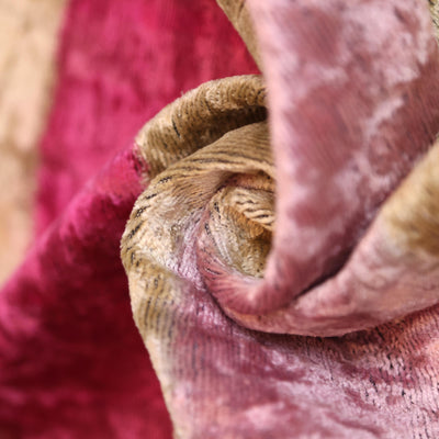 Pink Gold Striped Silk Velvet Lumbar Pillow – 16x24 Handmade Luxury Cushion