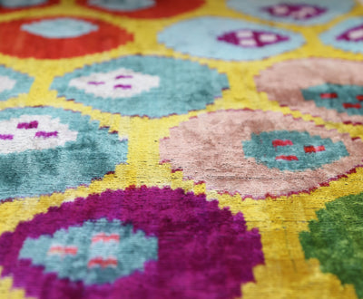 Silk Velvet Ikat Lumbar Pillow – Handmade in California (16x24)