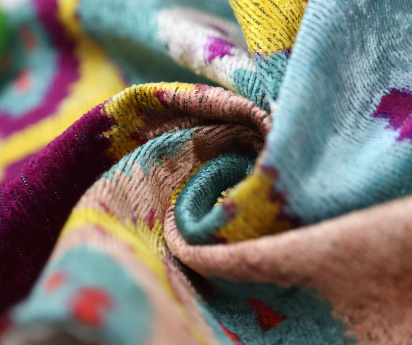 Silk Velvet Ikat Lumbar Pillow – Handmade in California (16x24)