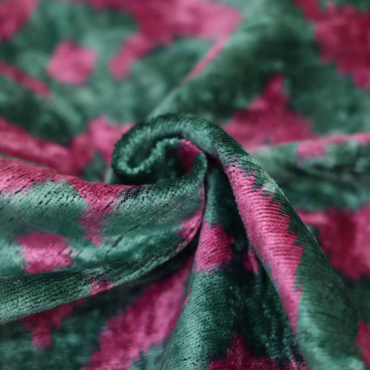 Emerald Green & Magenta Silk Velvet Pillow – 20x20