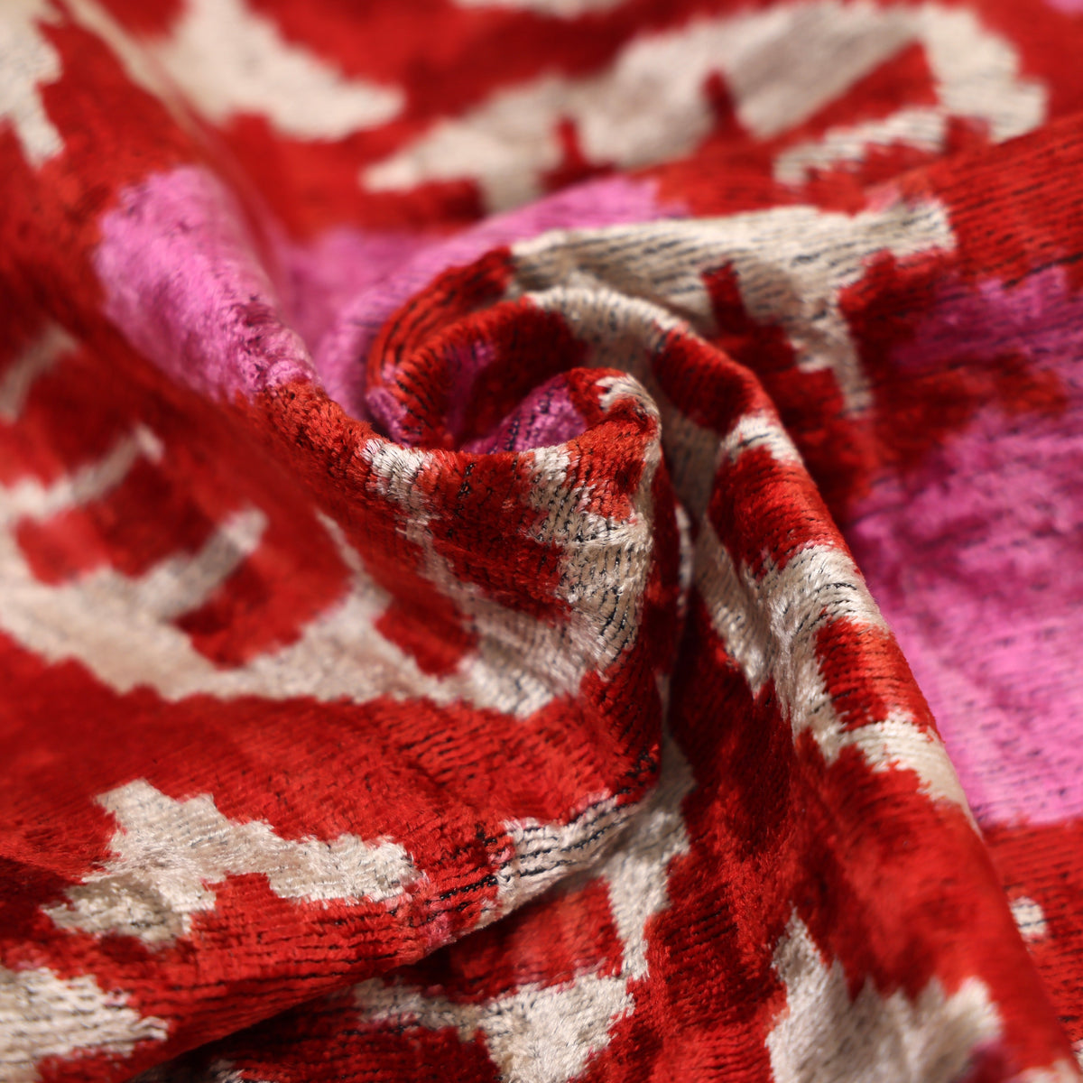 Ruby Red & Pink Silk Velvet Pillow – 20x20
