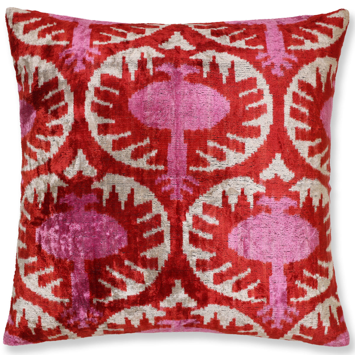 Ruby Red & Pink Silk Velvet Pillow – 20x20