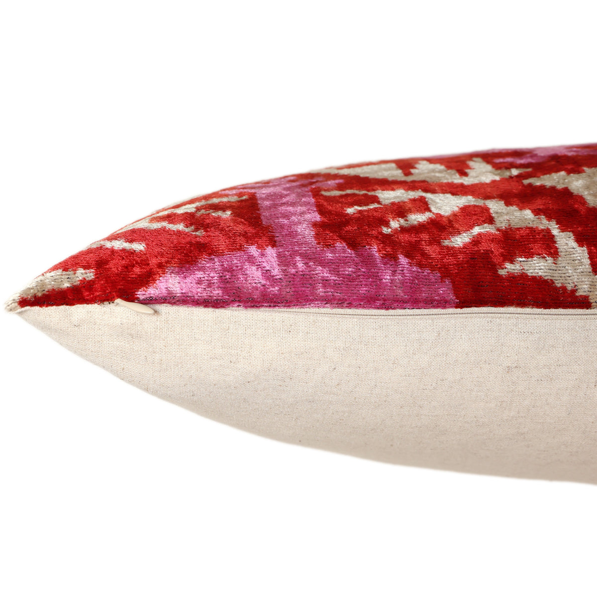 Ruby Red & Pink Silk Velvet Pillow – 20x20