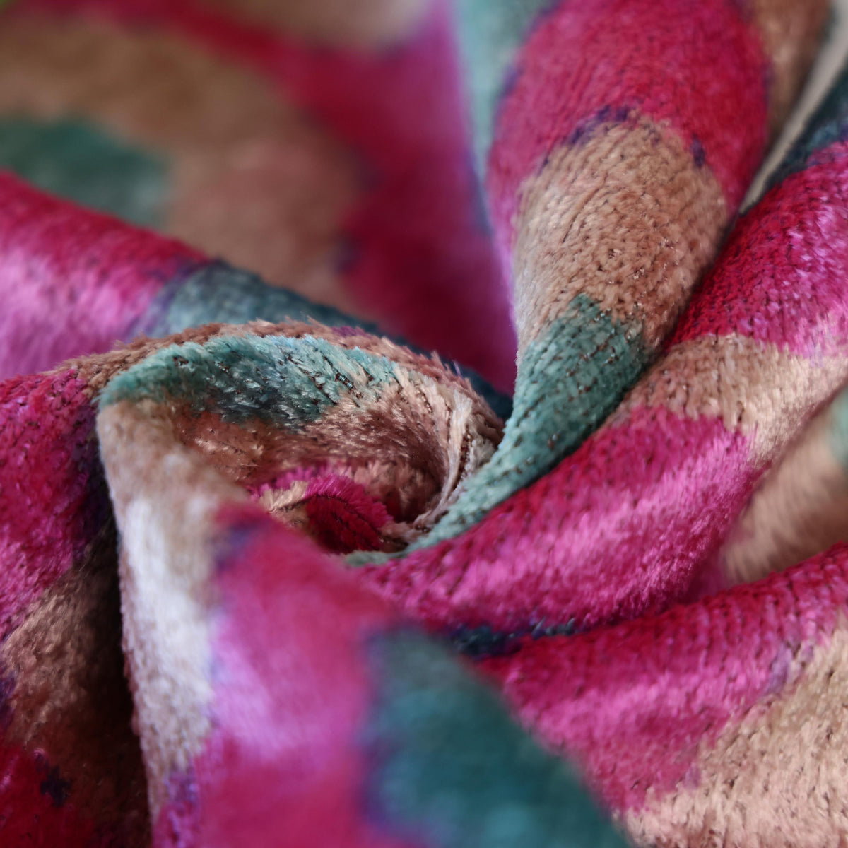 Pink and Aqua Circle Silk Velvet Pillow 16x24 Handmade Luxury Cushion