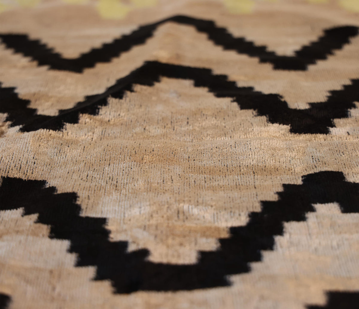 Neutral Black Chevron Silk Velvet Pillow 16x24 Handmade Luxury Cushion