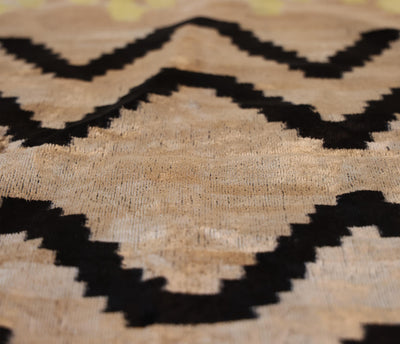 Neutral Black Chevron Silk Velvet Pillow 16x24 Handmade Luxury Cushion