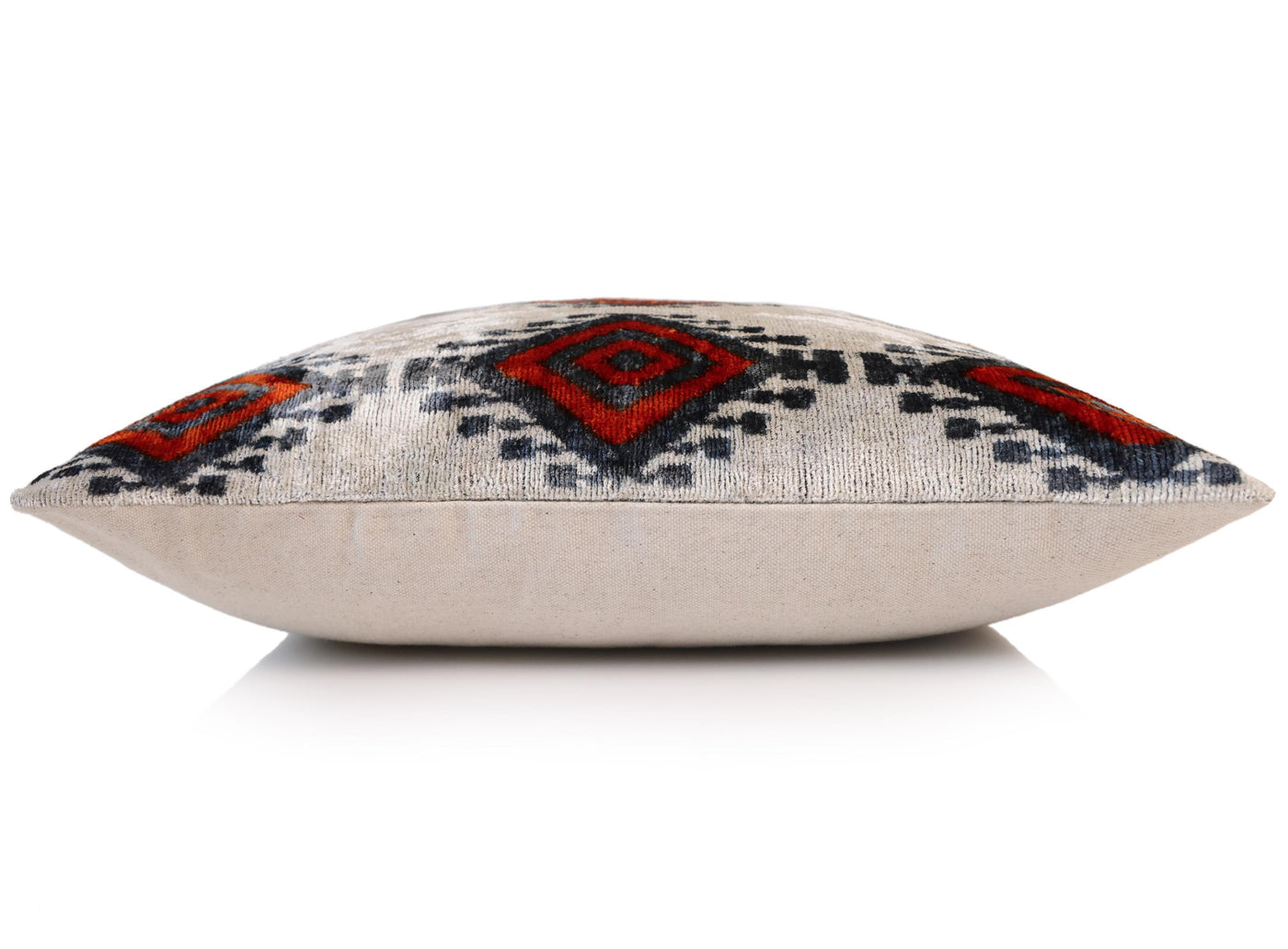 Red Diamond Silk Velvet Pillow 20x20 Handmade Luxury Cushion