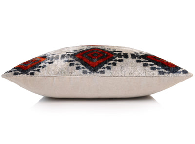 Red Diamond Silk Velvet Pillow 20x20 Handmade Luxury Cushion