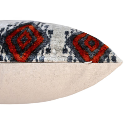 Red Diamond Silk Velvet Pillow 20x20 Handmade Luxury Cushion