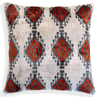 Red Diamond Silk Velvet Pillow 20x20 Handmade Luxury Cushion