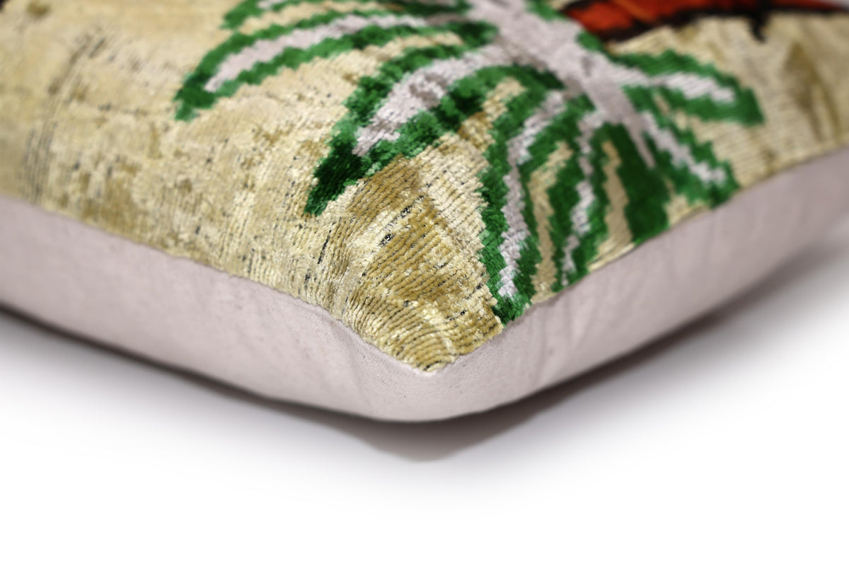 Safari Scene Silk Velvet Pillow 16x24 Handmade Luxury Cushion