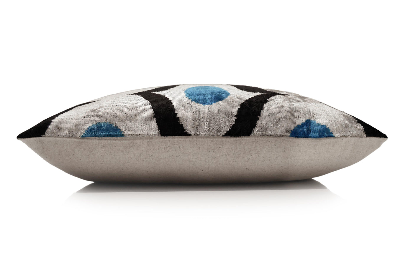 Blue Orbit Silk Velvet Pillow 16x24 Handmade Luxury Lumbar Cushion