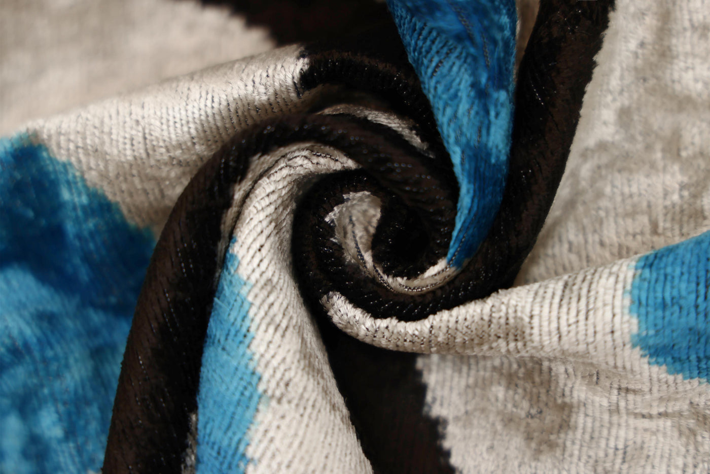 Blue Orbit Silk Velvet Pillow 16x24 Handmade Luxury Lumbar Cushion