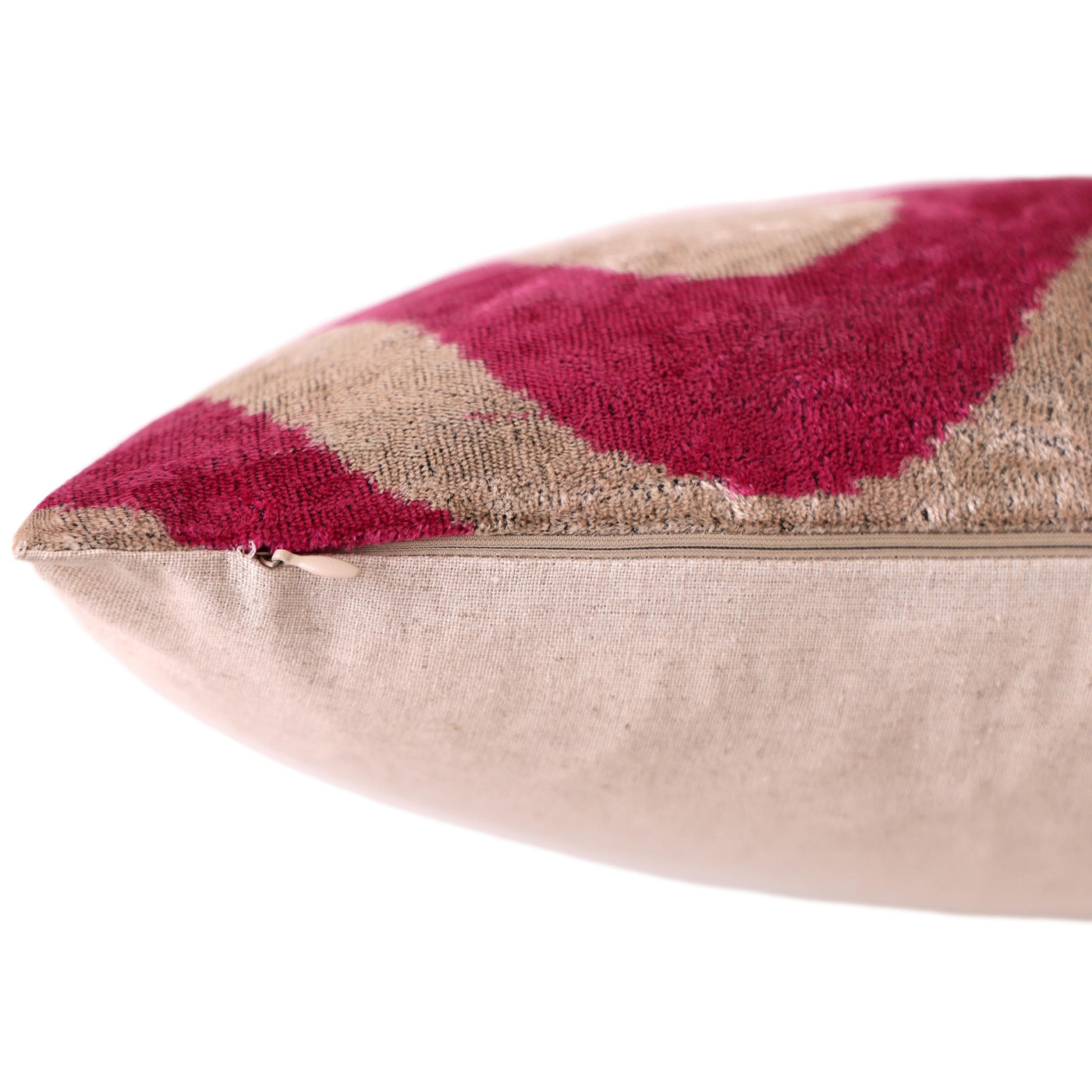 Fuchsia Orbit Silk Velvet Pillow 16x24 Handmade Luxury Lumbar Cushion