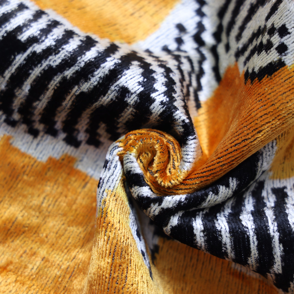 Golden Ochre Zebra Silk Velvet Lumbar Pillow 16x24 | Handmade Animal Motif Designer Pillow
