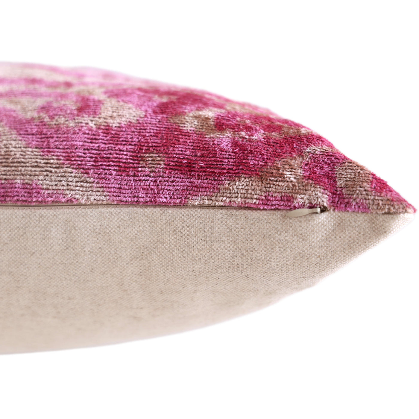 Rose Silk Velvet Pillow 16x24 Handmade Luxury Lumbar Cushion