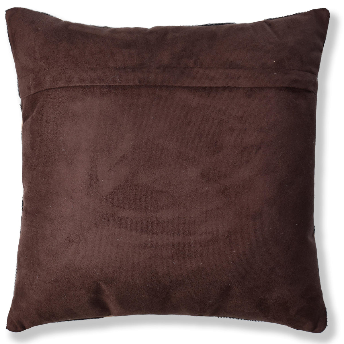 Luxury Patchwork Genuine Hair-On Cowhide Pillow 18x18 | Handmade Designer Leather Cushion