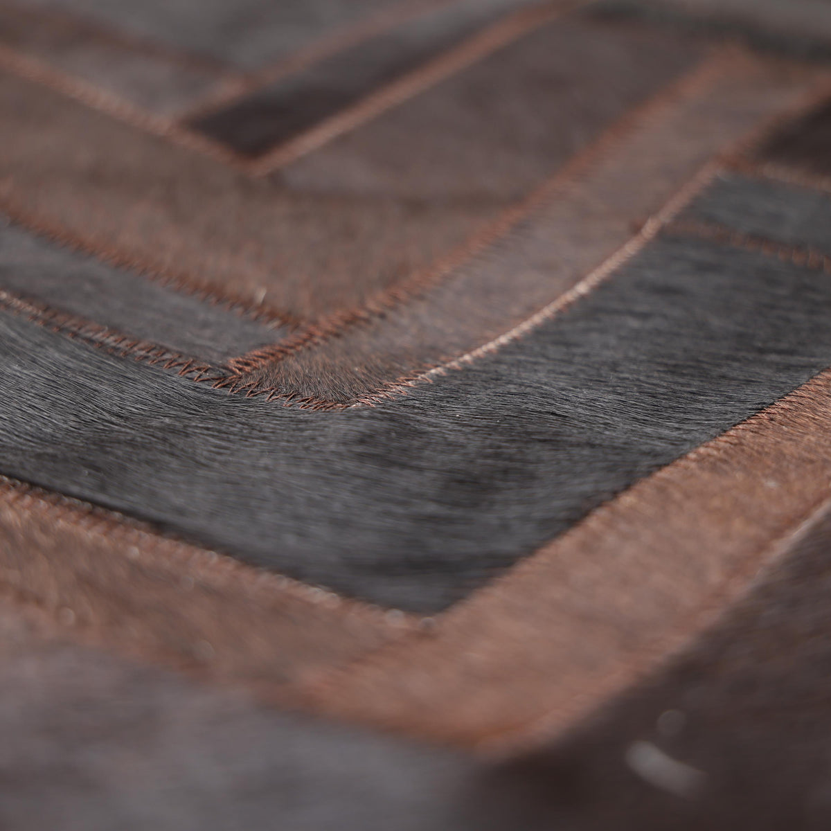 Luxury Brown Cowhide Leather Throw Pillow 16x24 | Handmade Geometric Designer Lumbar Cushion