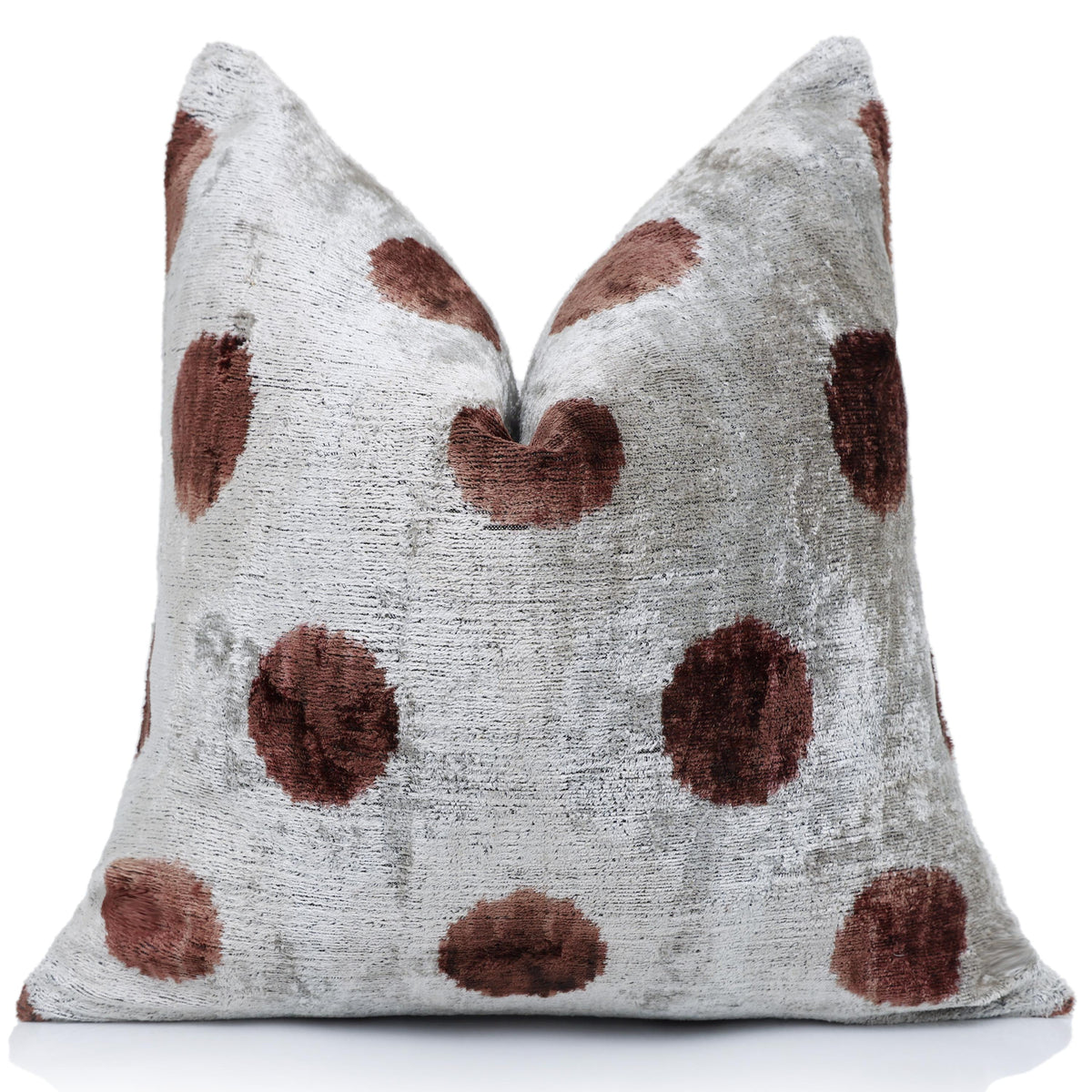 he Platinum & Rust Modernist Dot Silk Velvet Pillow 20" x 20"
