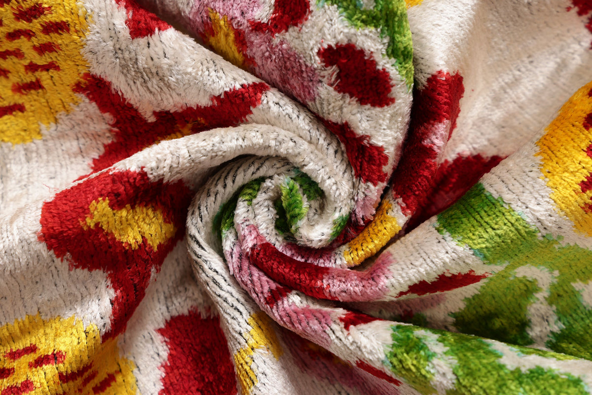 Luxury Floral Silk Velvet Lumbar Pillow 16x24 | Handmade & Vegetable Dyed