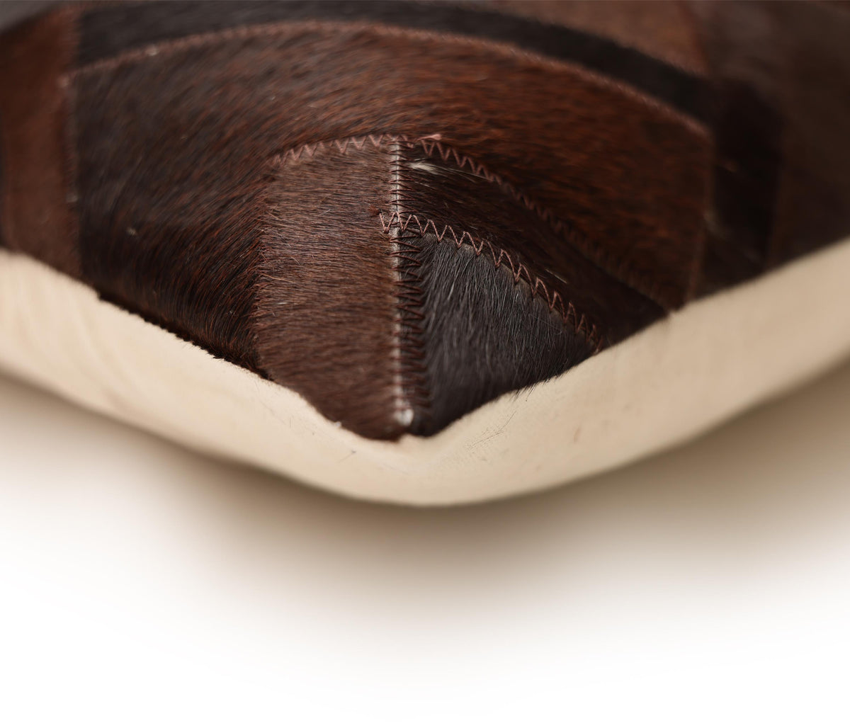 Luxury Geometric Genuine Hair-On Cowhide Pillow 18x18 | Handmade