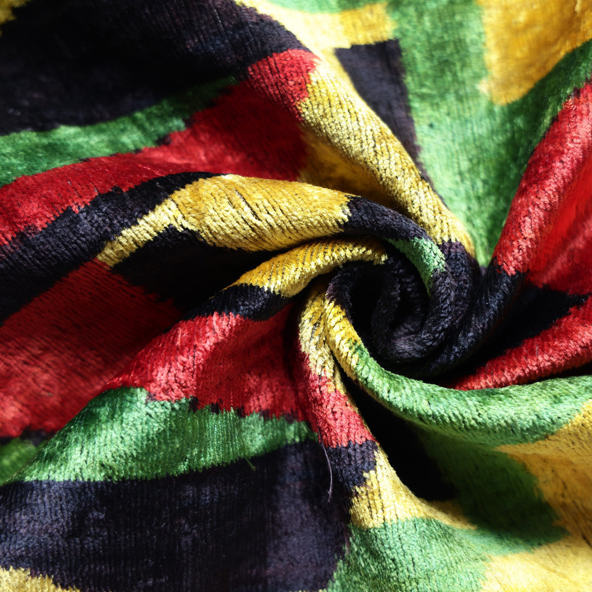 Handmade Velvet Ikat Lumbar Pillow 16x24 | Multicolor Geometric